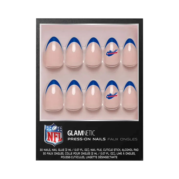 NFL Glamnetic French Tip Press-On Nails Bills