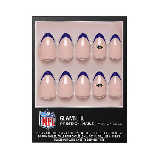 NFL Glamnetic French Tip Press-On Nails Ravens