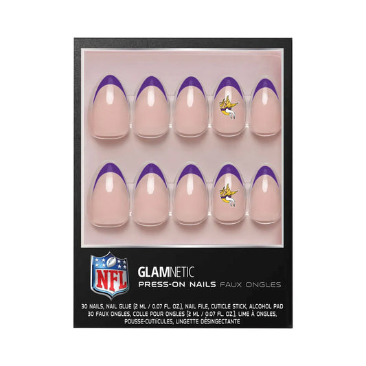 NFL Glamnetic French Tip Press-On Nails Vikings