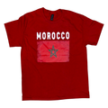 Country T-Shirt Distressed Flag Morocco (Red)