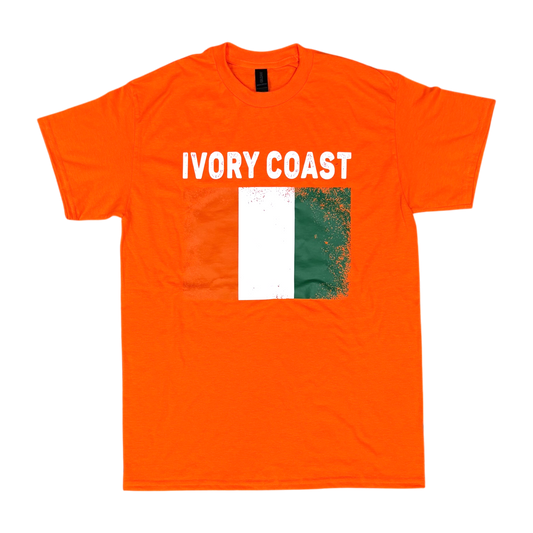 Country T-Shirt Distressed Flag Ivory Coast