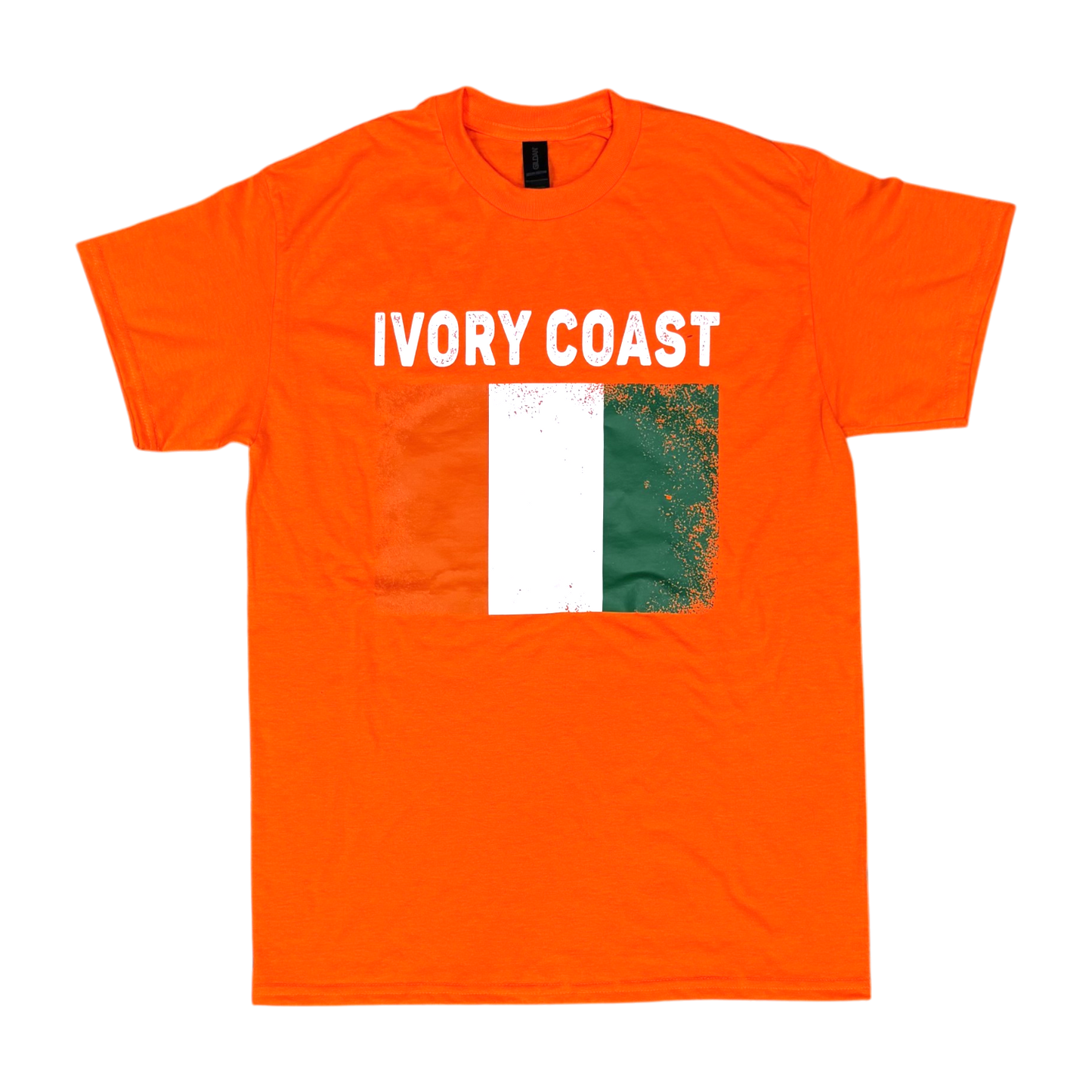 Country T-Shirt Distressed Flag Ivory Coast (Black)