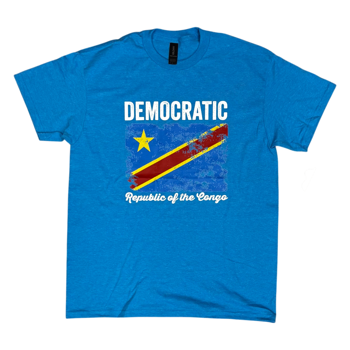 Country T-Shirt Distressed Flag Congo-Kinshasa