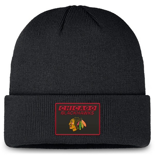 NHL Knit Hat Authentic Pro Prime Cuffed Beanie 2024 Blackhawks