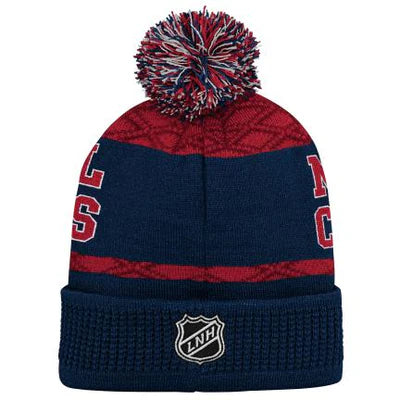 NHL Youth Knit Hat Puck Pattern Cuff Canadiens