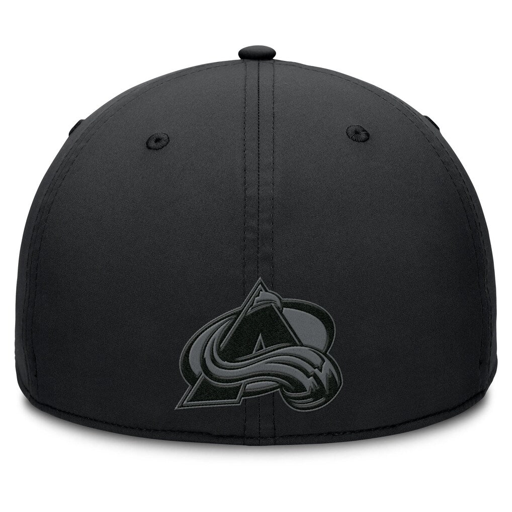 NHL Hat Structured Stretch Authentic Pro Road Tonal Black Avalanche