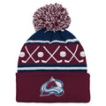 NHL Infant Knit Hat Face-Off Cuff Pom Avalanche