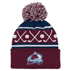 NHL Infant Knit Hat Face-Off Cuff Pom Avalanche