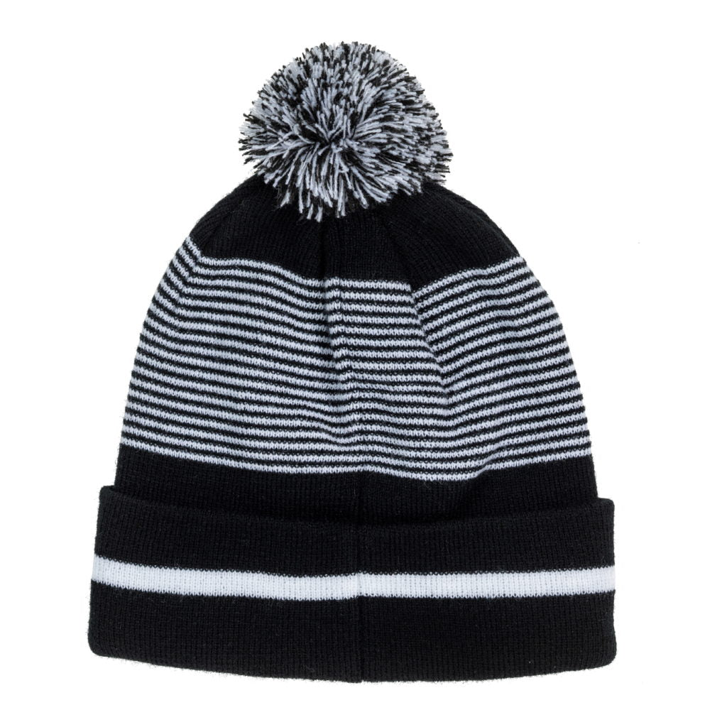 Ligue 1 Knit Hat Pom Black and White PSG