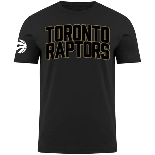 NBA T-Shirt Black Gold Logo Raptors