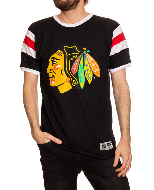 NHL T-Shirt Retro Varsity Inset Blackhawks