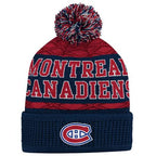 NHL Youth Knit Hat Puck Pattern Cuff Canadiens