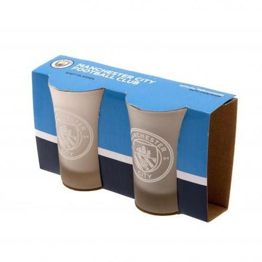 EPL 2Pc Shot Glass Set Manchester City FC