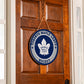 NHL Round Door Décor with Hanging Rope, 18x18 Maple Leafs