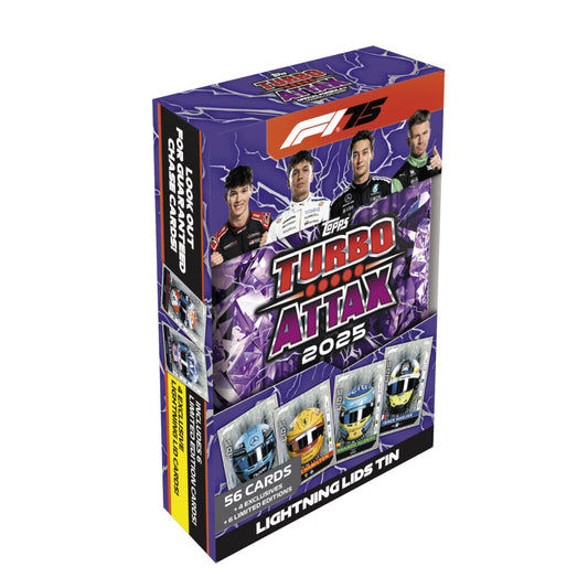 Topps Turbo Attax F1 Trading Cards 2025 Mega Tin (Purple Lightning)
