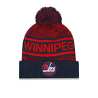 NHL Knit Hat Authentic Pro Rink Cuffed Heathered Cuff Pom 2023 Winnipeg Jets