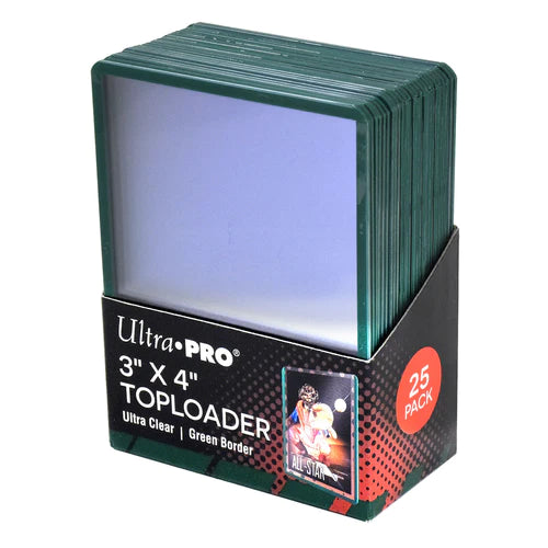 Ultra Pro Toploader 3 Inches X 4 Inches Green Border Ultra Clear