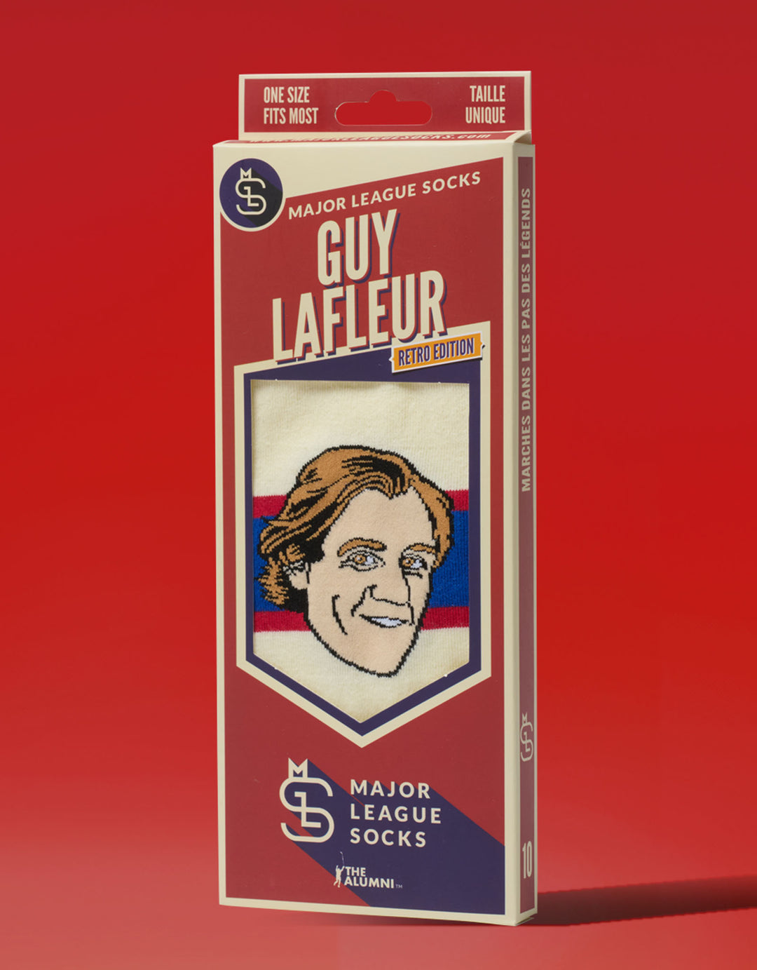 Hockey Canada Player Socks White/Red/Blue Guy Lafleur Canadiens
