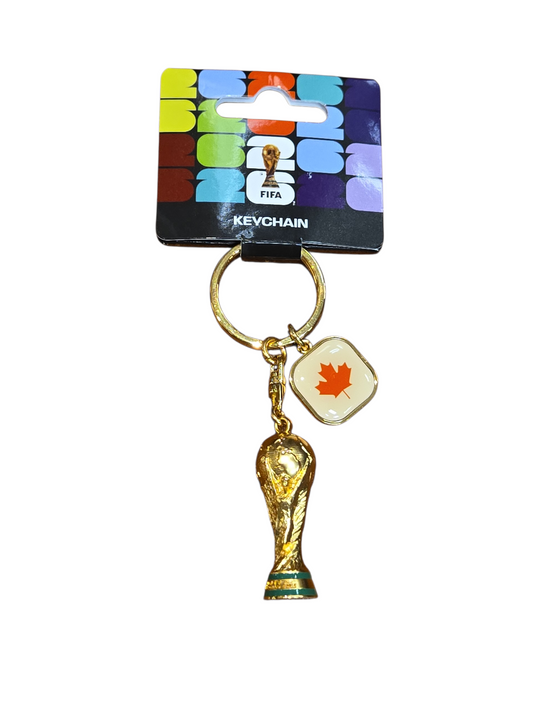 World Cup 2026 3D Trophy With Country Flag Canada Keychain