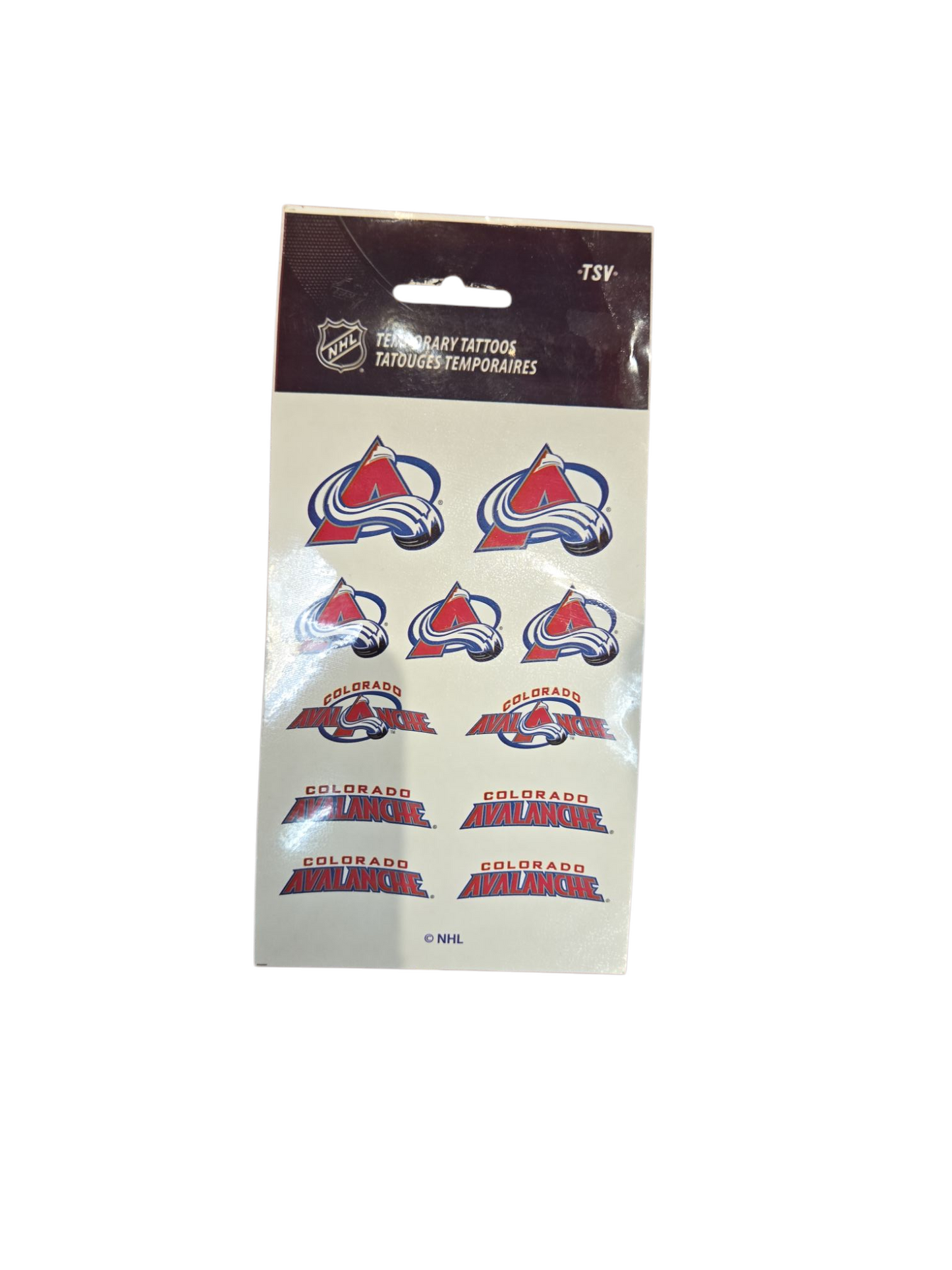 NHL Temporary Tattoo Sheet Avalanche