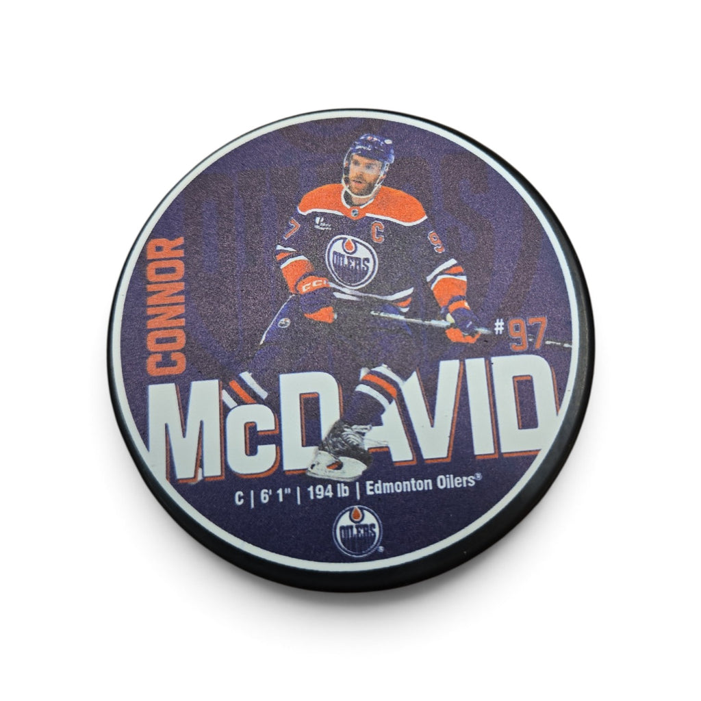 NHL Player Puck Design Connor McDavid Oilers