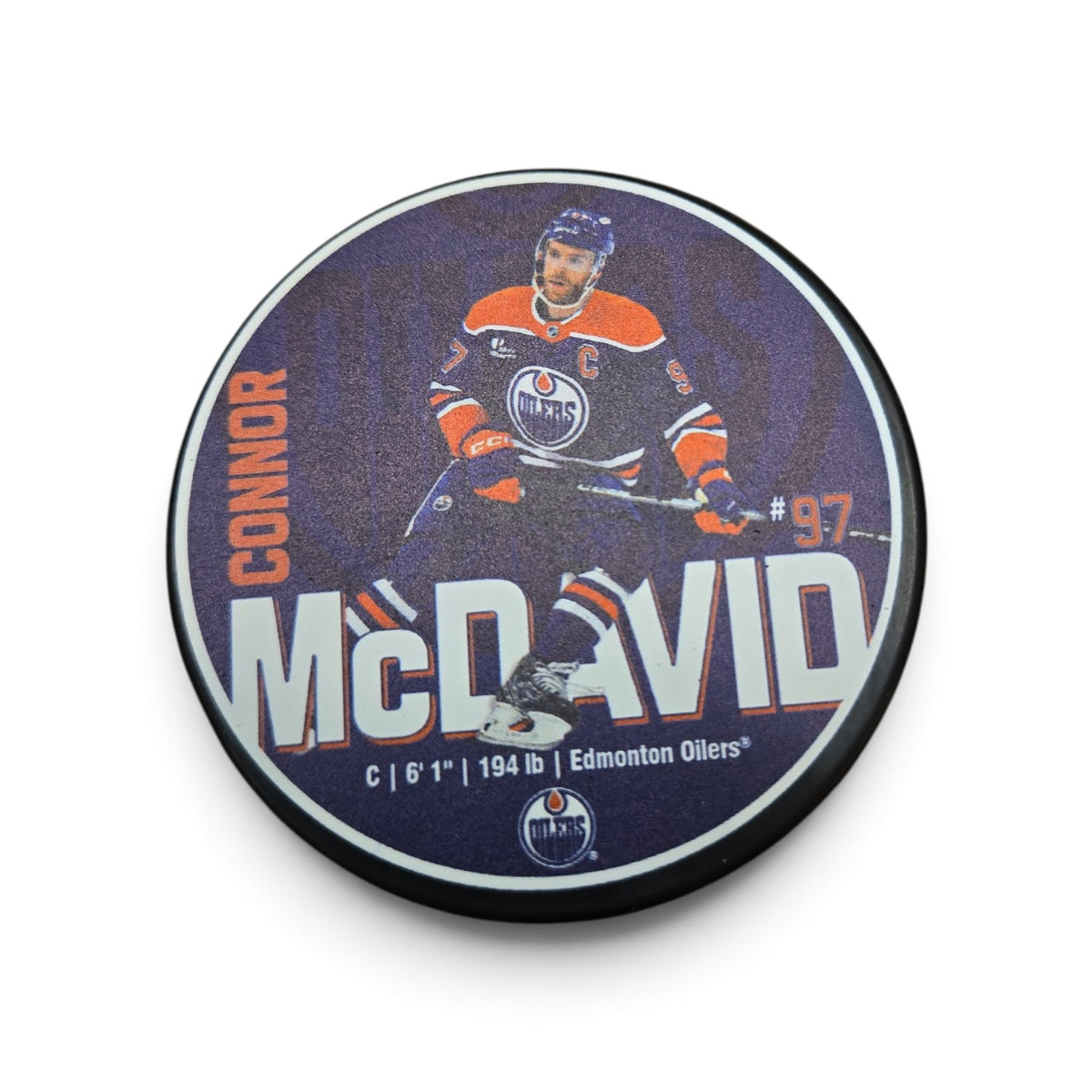 NHL Player Puck Design Connor McDavid Oilers