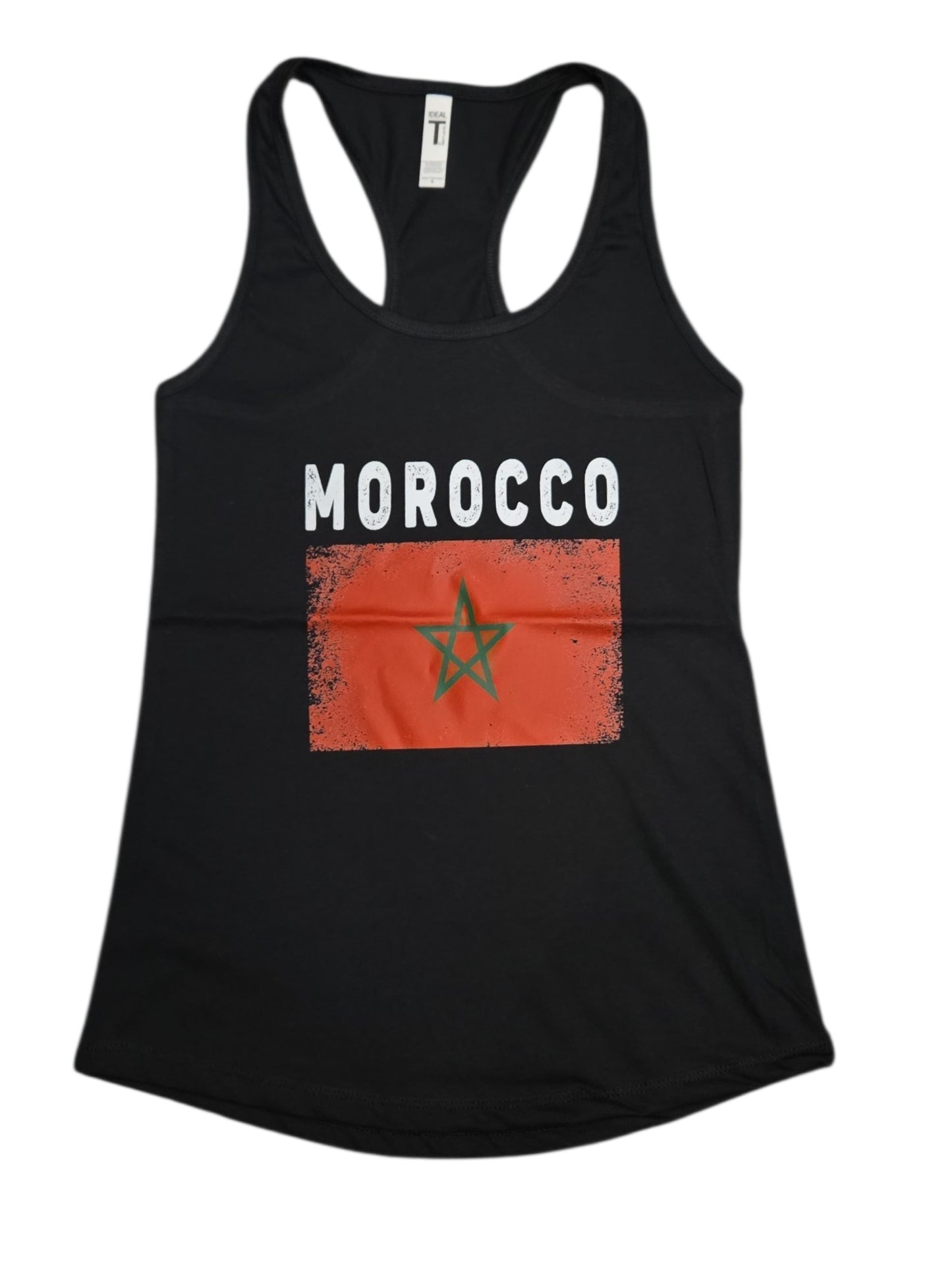 Country Ladies Racerback Tank Top Distressed Flag Morocco