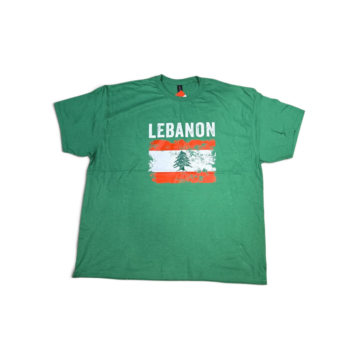 Country T-Shirt Distressed Flag Lebanon (Green)