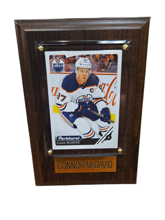 NHL Collectible Plaque with Card 4x6 Parkhurst "C" Away Connor McDavid Oilers