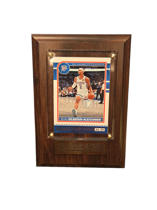 NBA Collectible Plaque with Card 4x6 Shai Gilgeous-Alexander Thunder