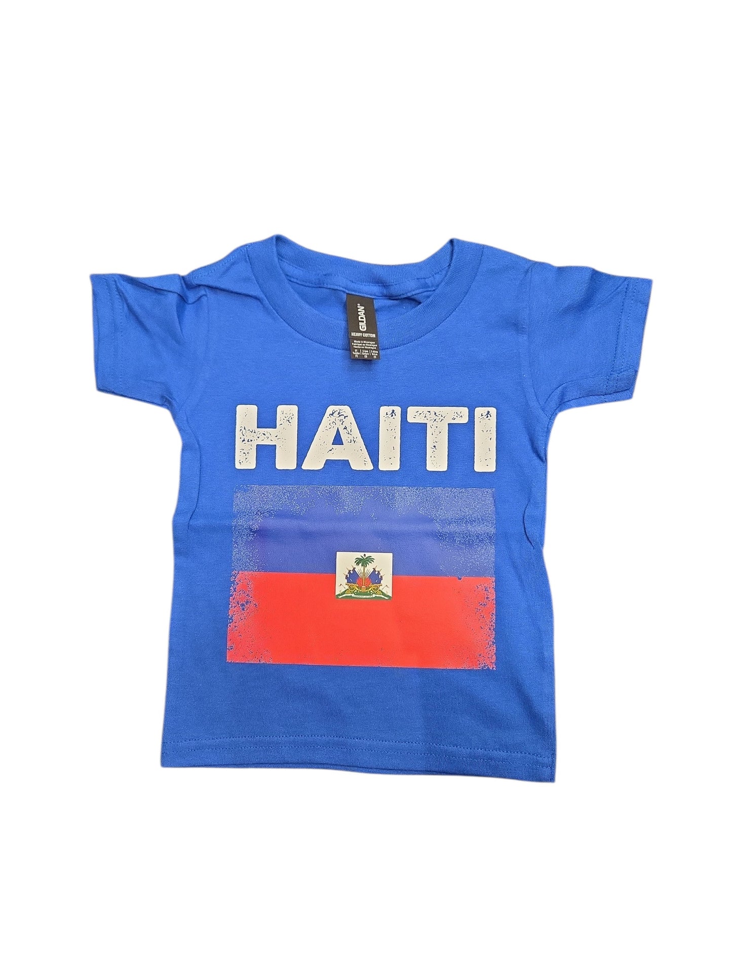 Country Toddler T-Shirt Distressed Flag Blue Haiti
