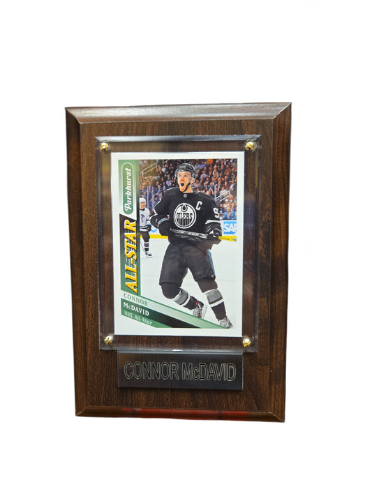 NHL Collectible Plaque with Card 4x6 Black Jersey Connor McDavid Oilers