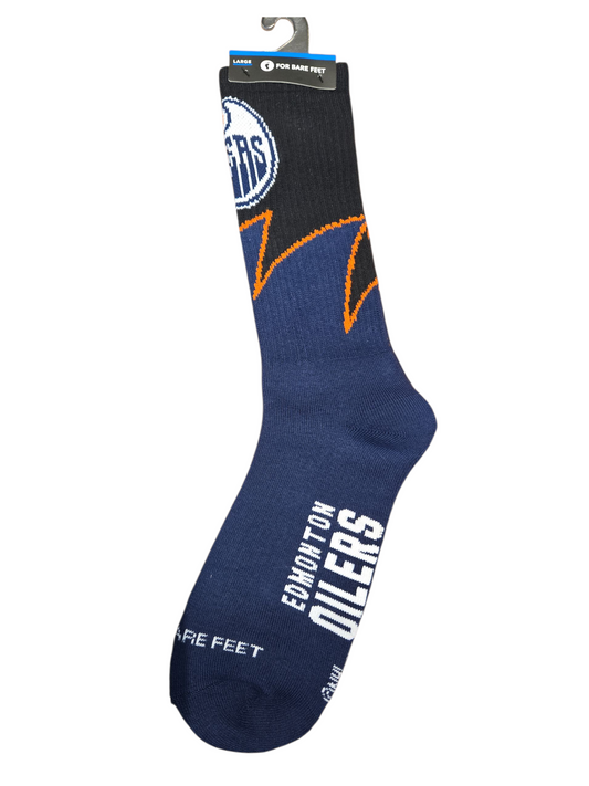 NHL Socks Black Wave Large Oilers