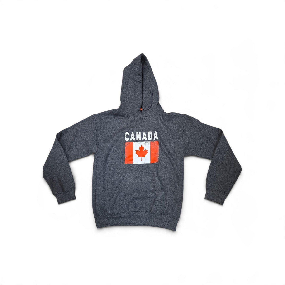 Country Hoodie Distressed Flag Canada (Dark Heather)