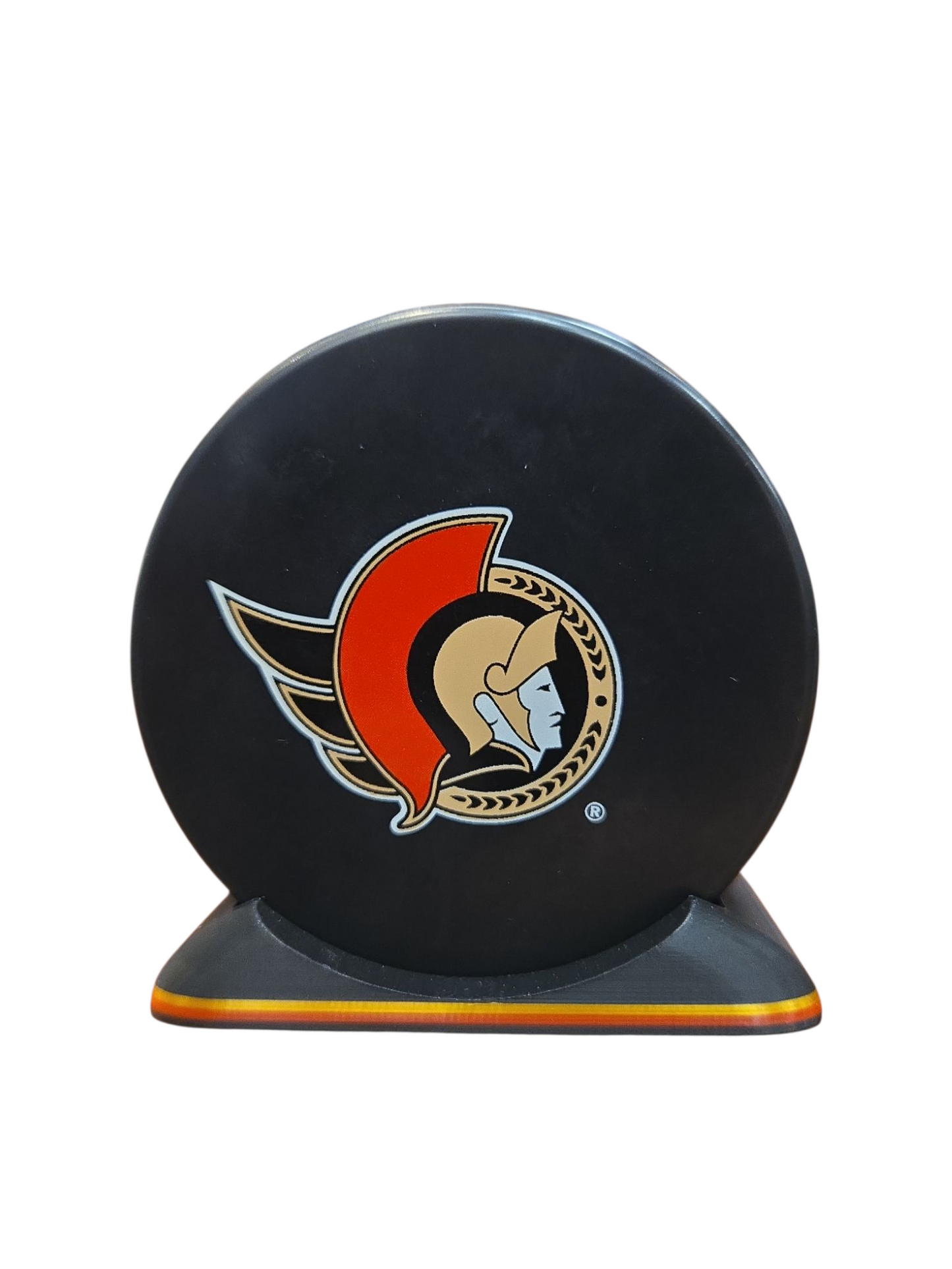 Puck Display Stand Gold & Red