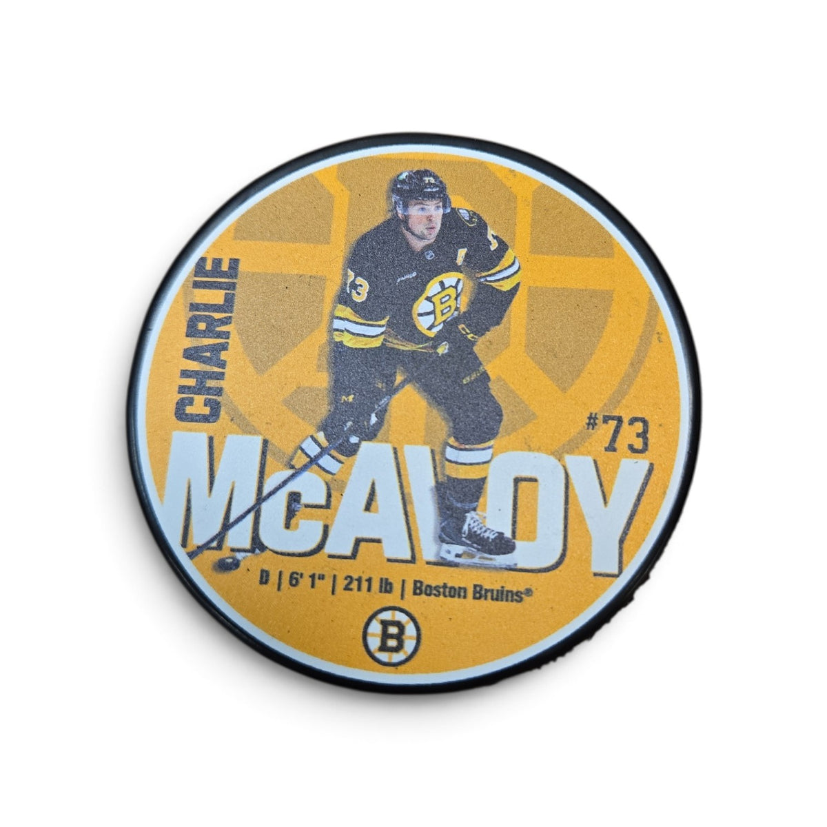 NHL Player Puck Design Charlie McAvoy Bruins