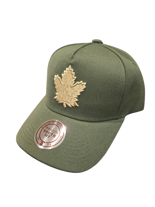 NHL Youth Hat Army Green Curved Snapback Maple Leafs