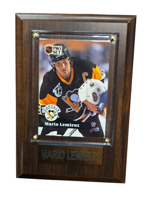 NHL Collectible Plaque with Card 4x6 Pro Set Captain Mario Lemieux Penguins