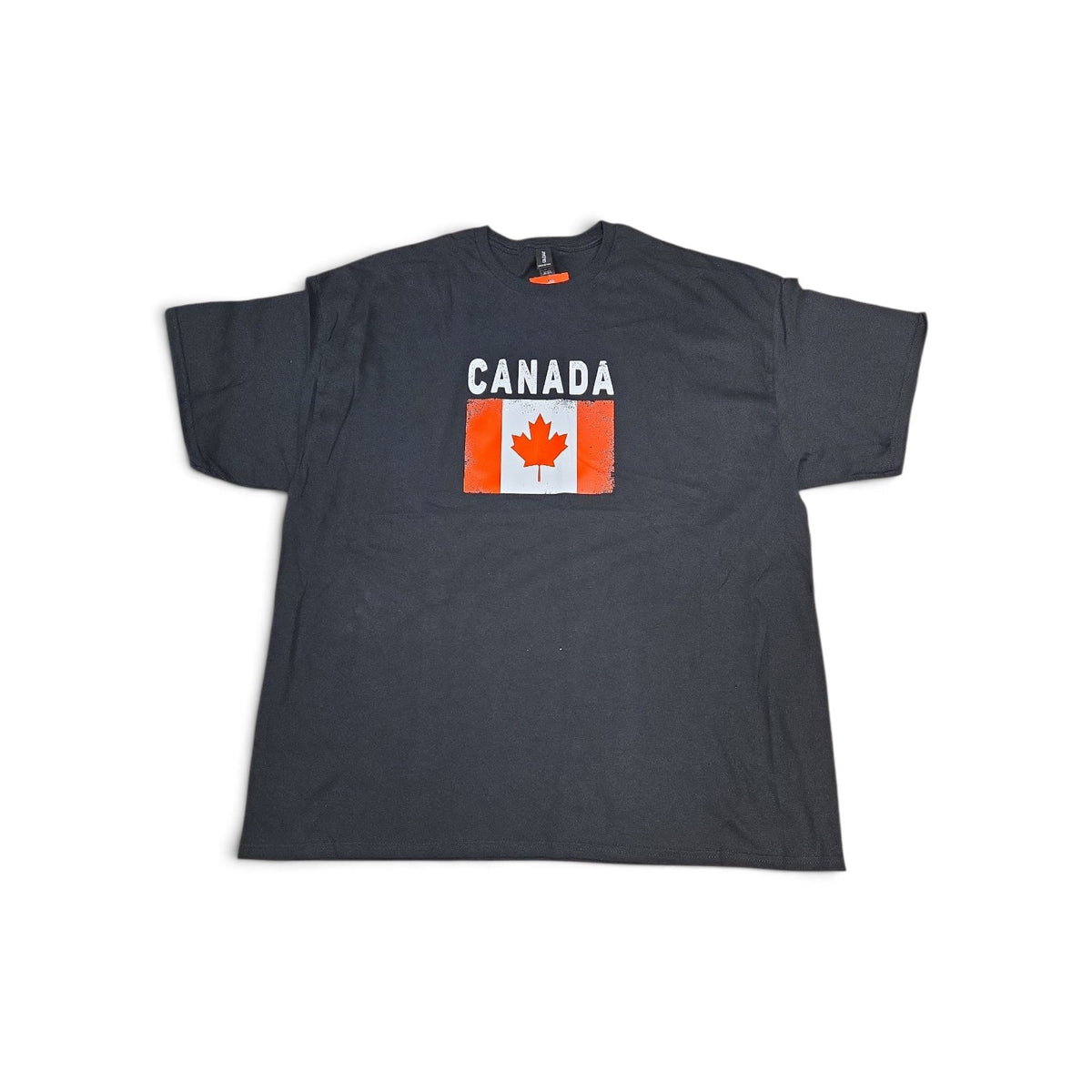 Country T-Shirt Distressed Flag Canada (Black)