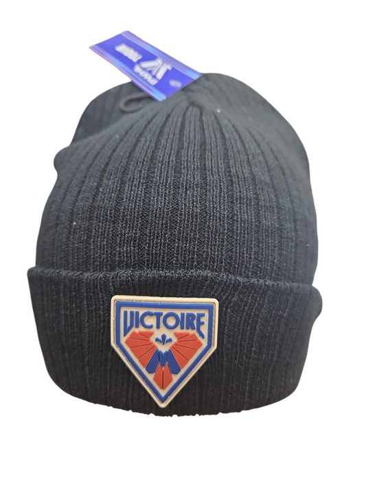 PWHL Knit Hat Rubberized Logo Cuffed Montreal Victoire (Black)