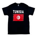 Country T-Shirt Distressed Flag Tunisia (Black)