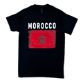 Country Youth T-Shirt Distressed Flag Morocco (Black)