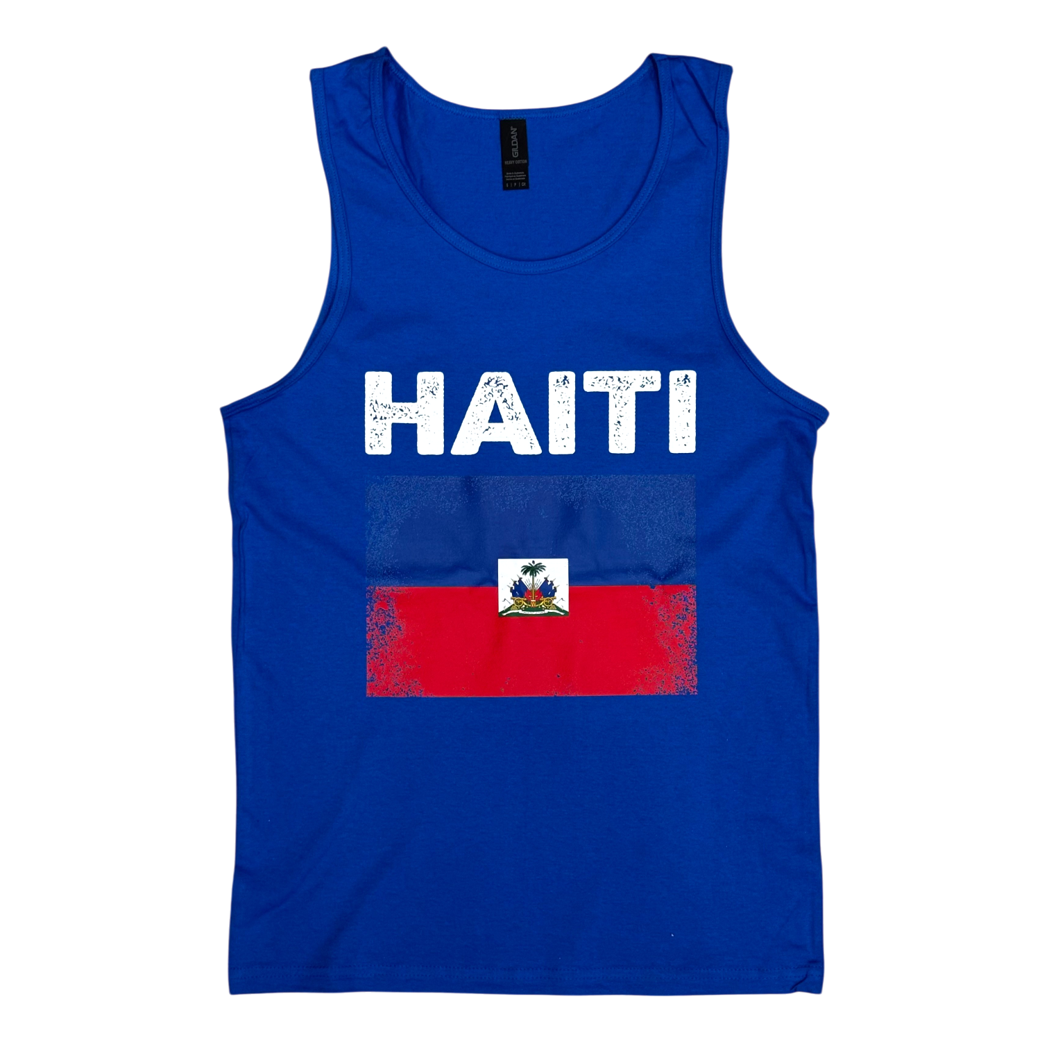 Country Men's Tank Top Distressed Flag Haiti