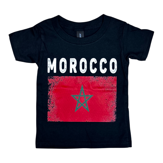 Country Toddler T-Shirt Distressed Flag Morocco
