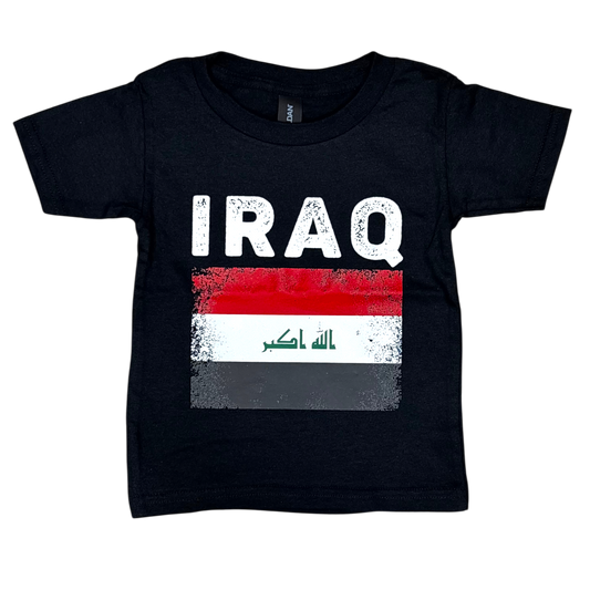 Country Toddler T-Shirt Distressed Flag Iraq