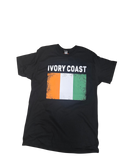 Country T-Shirt Distressed Flag Ivory Coast (Black)