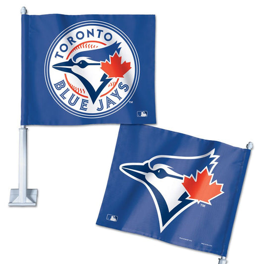 MLB Car Flag 11x15 Dual Logo Blue Jays