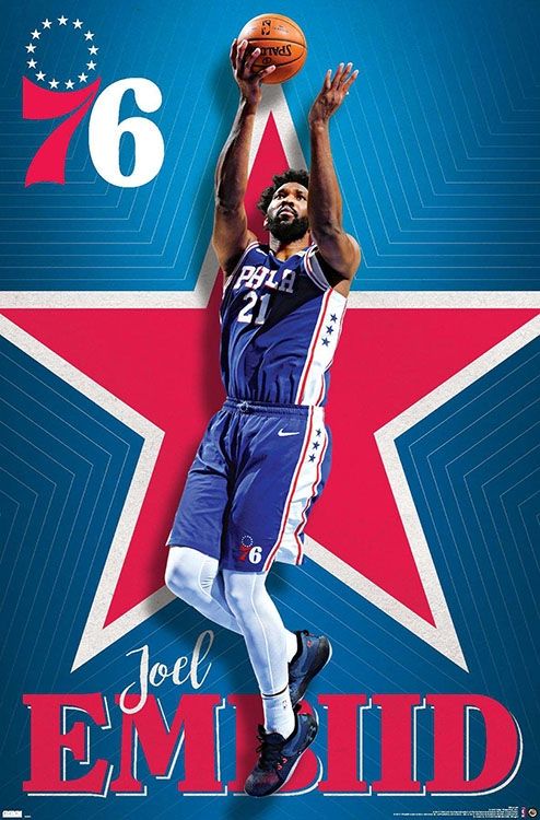 NBA Player Wall Poster Joel Embiid 76ers