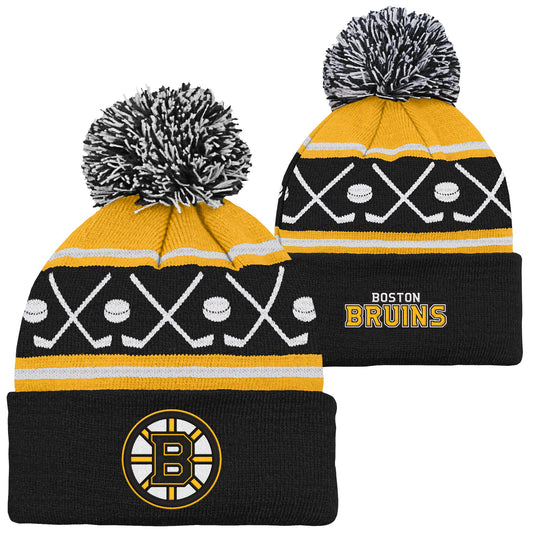 NHL Infant Knit Hat Face off Cuff Bruins