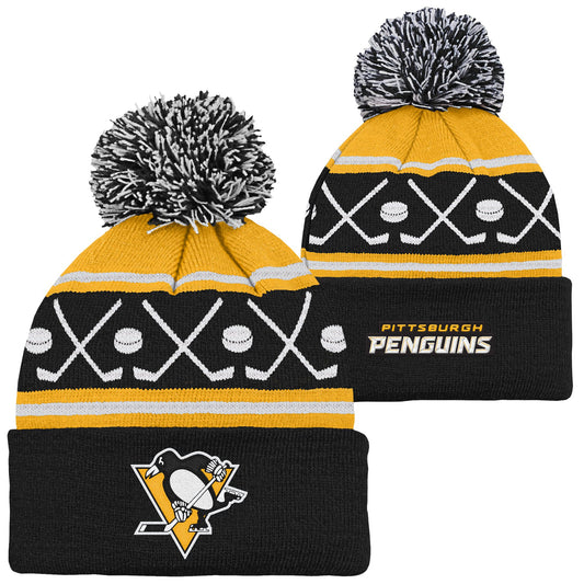 NHL Infant Knit Hat Face off Cuff Penguins